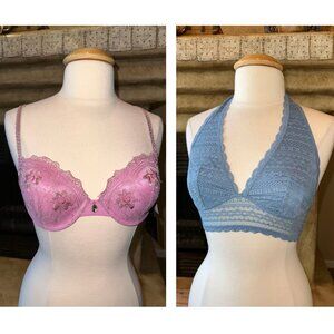 2 lace colorful Bras/Bralettes NEW, 36B and M